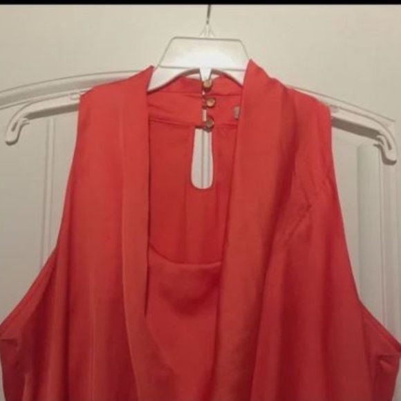 Like New Worthington Orange Blouse Gold Detail size XL - Picture 3 of 16